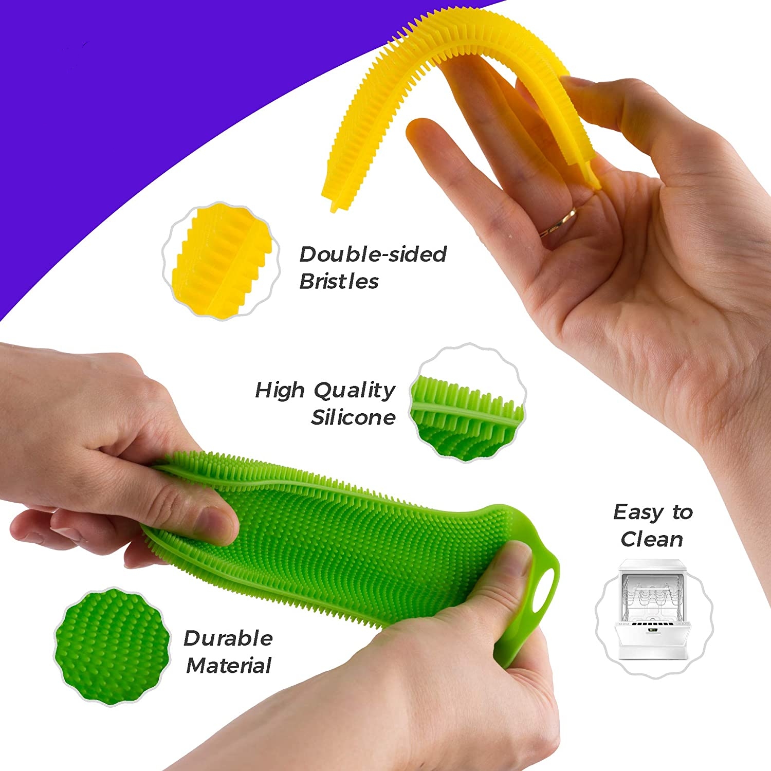 Silicone Dishwashing Brush Sponge Dish Washing Tool Kitchen