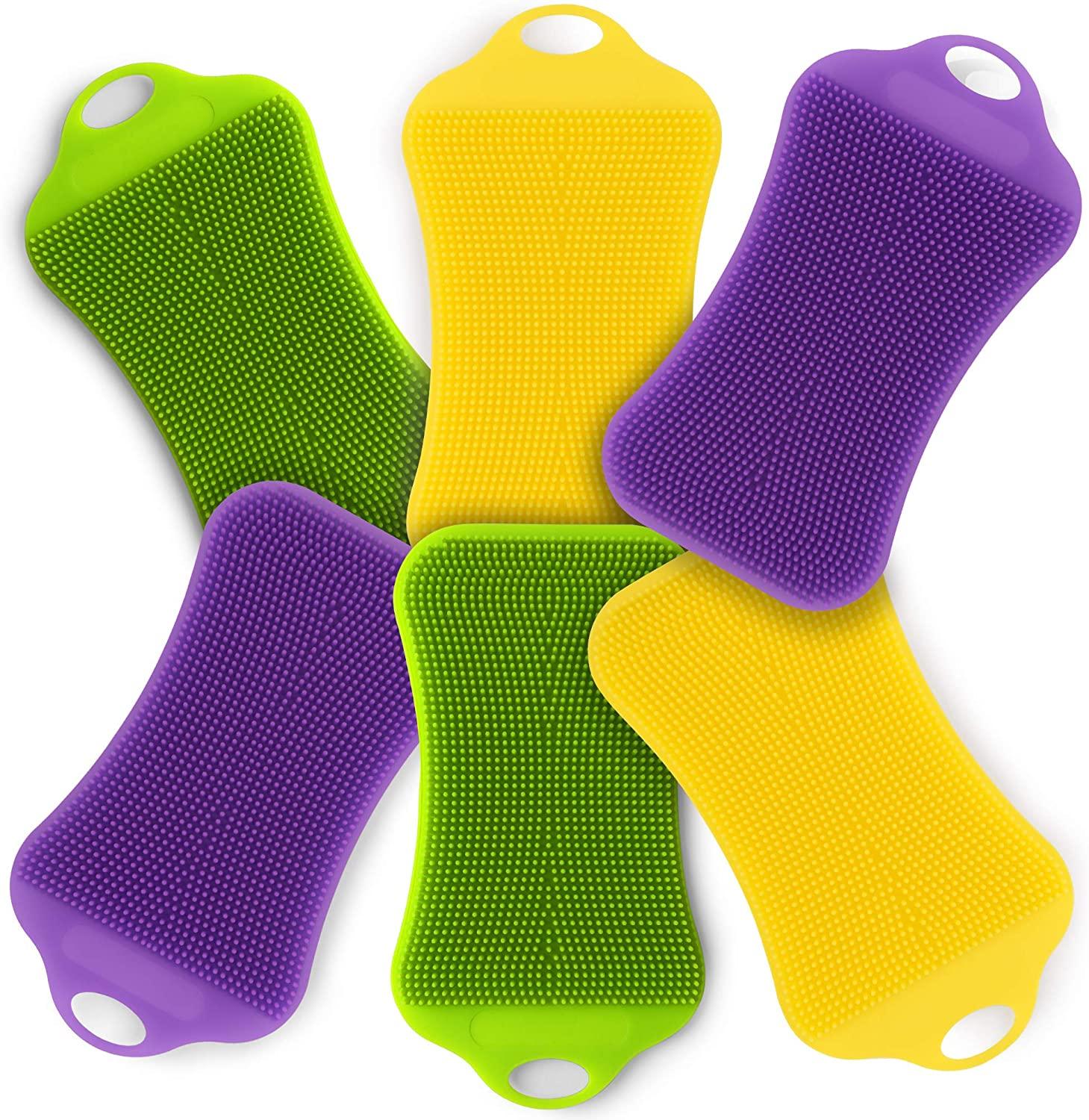 silicone cleaning sponge dish washing kitchen scrubber 
